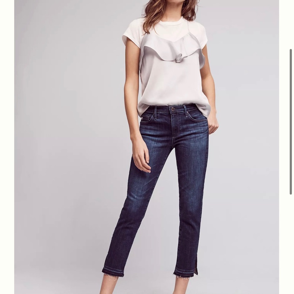 Anthro AG The Stevie Mid-Rise Skinny Cropped Jeans